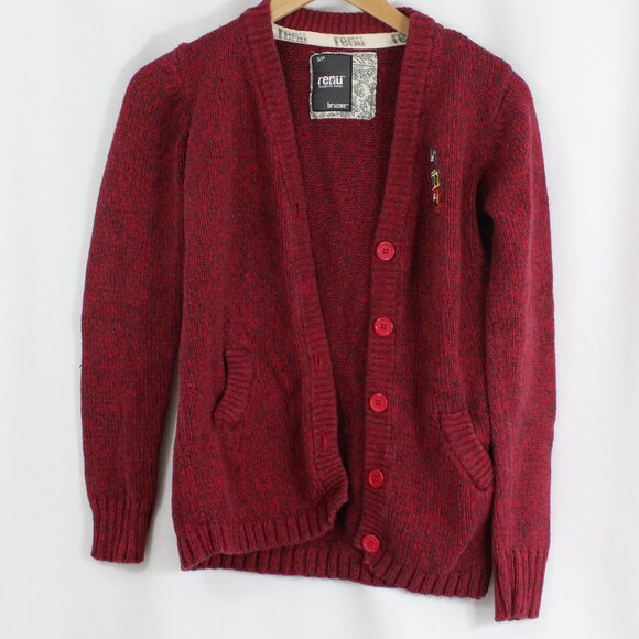 University of Guelph Women's Small Cotton Button Down Red Cardigan with Logo - Picture 1 of 7